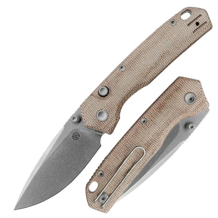 Нож Vosteed Psyop 299 stonewash сталь S35VN рукоять Natural Norplex UltreX Micarta