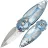 Нож Rike Knife Mini Cicada Special Edition сталь Damasteel рукоять Blue Ti