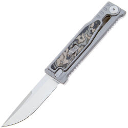 Нож Reate EXO-M Drop point Satin сталь Elmax  рукоять Ti/Burl Linen Micarta