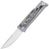 Нож Reate EXO-M Drop point Satin сталь Elmax  рукоять Ti/Burl Linen Micarta