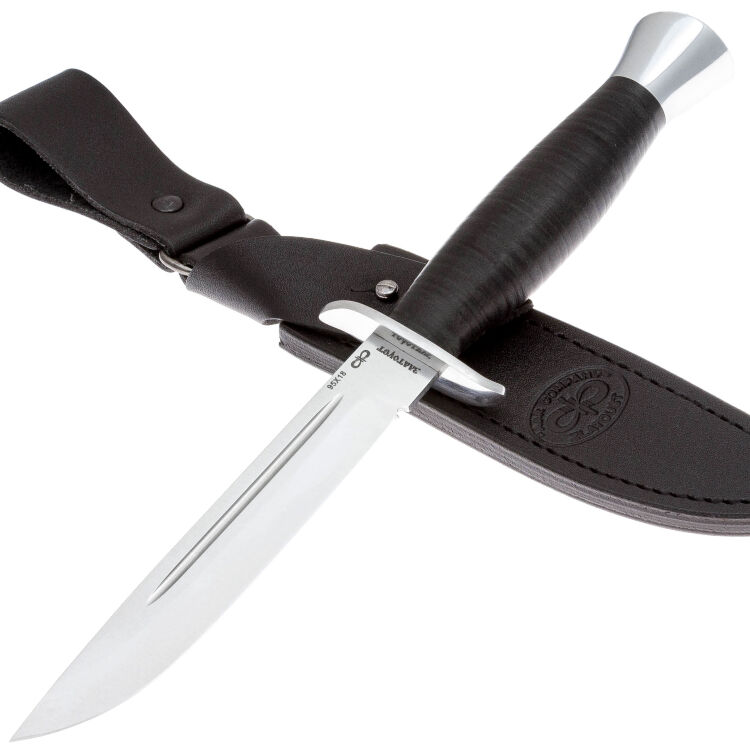 Нож Финка-2 сталь 95Х18 рукоять кожа (АИР Златоуст)