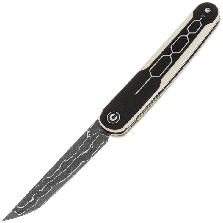 Нож CIVIVI KwaiQ сталь Damascus рукоять Ivory/Black G10 (C23015-DS1)