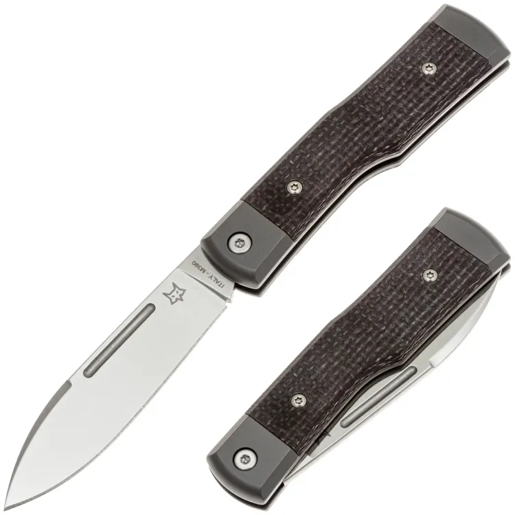 Нож Fox Gunstock satin сталь M390 рукоять Bison Micarta/Ttitanium (FX-558 BI)