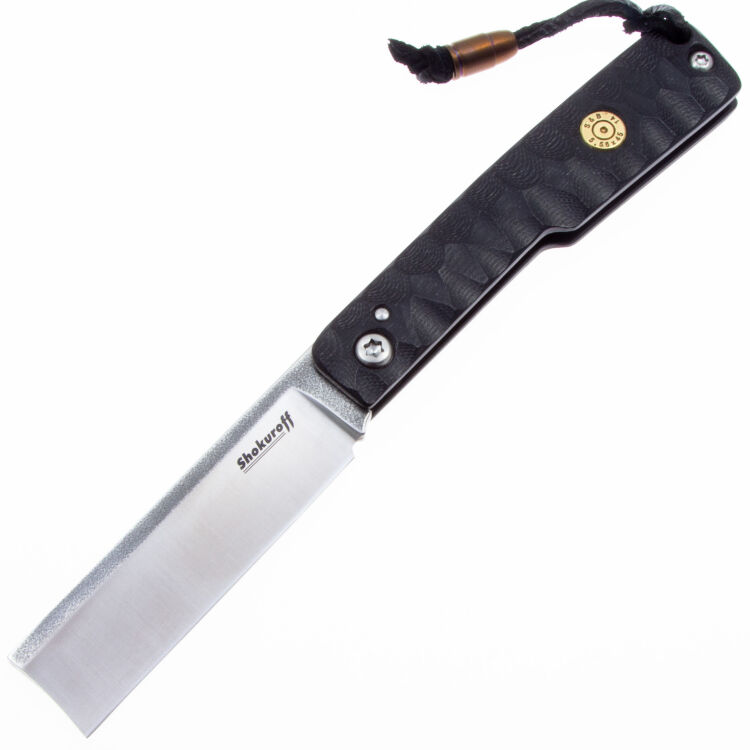 Нож складной Shokuroff Я не Бритва сталь N690 рукоять G10 черная/гильза