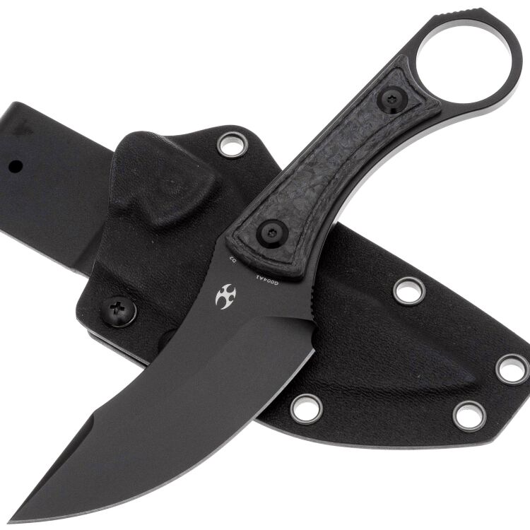 Нож Kansept Niko black сталь D2 рукоять Twill Carbon Fiber