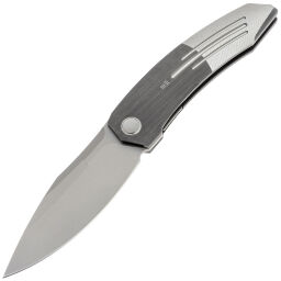 Нож WE Knife Sine Wave stonewash сталь M390 рукоять Gray rubbed/satin Titanium (WE23069B-2)