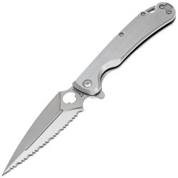 Нож Daggerr Arrow frame lock serrated satin сталь D2 рукоять Stainless steel