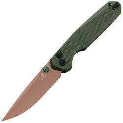 Нож Bestechman Velix gold PVD сталь 14C28N рукоять Green G10 (BMK07G)