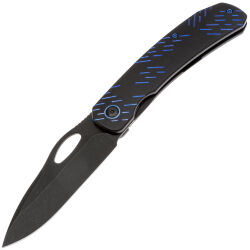 Нож WE Knife Inmate blackwash сталь CPM-20CV рукоять Black Titanium/Blue Raindrops (WE23096B-2)
