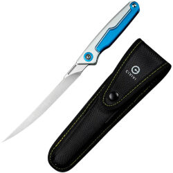 Нож CIVIVI Shawka satin сталь 14C28N рукоять Silver/Blue Aluminum (C22029B-2)