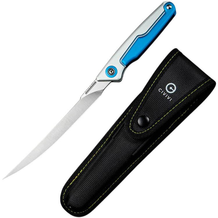 Нож CIVIVI Shawka satin сталь 14C28N рукоять Silver/Blue Aluminum (C22029B-2)