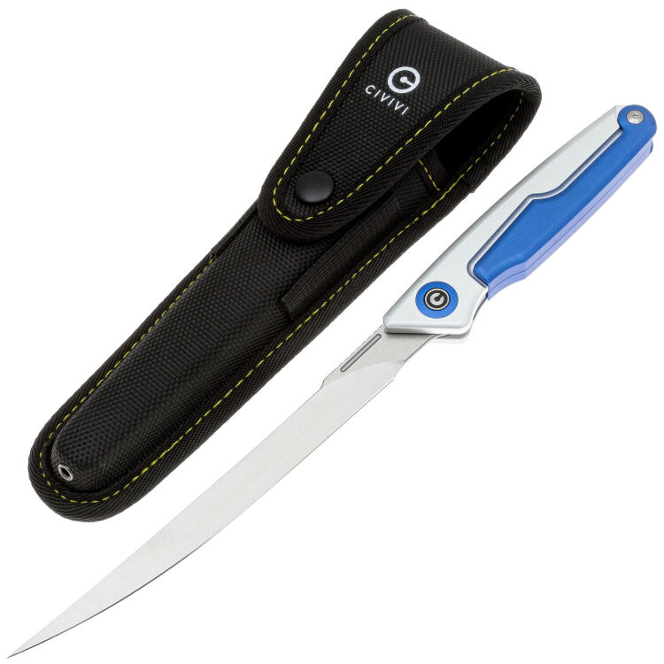 Нож CIVIVI Shawka satin сталь 14C28N рукоять Silver/Blue Aluminum (C22029B-2)