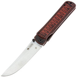 Нож Kizlyar Supreme Whisper сталь D2 Stonewash рукоять Red/Black G10