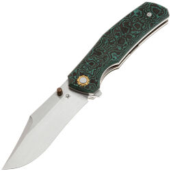 Нож North Mountain Blade Jellyfish 4th Gen. сталь M390 рукоять Green Carbon Fiber