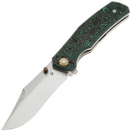 Нож North Mountain Blade Jellyfish 4th Gen. сталь M390 рукоять Green Carbon Fiber