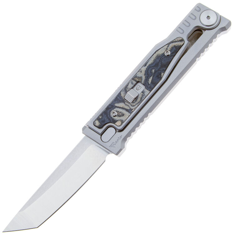 Нож Reate EXO-M Tanto Satin сталь Elmax  рукоять Ti/Burl Linen Micarta