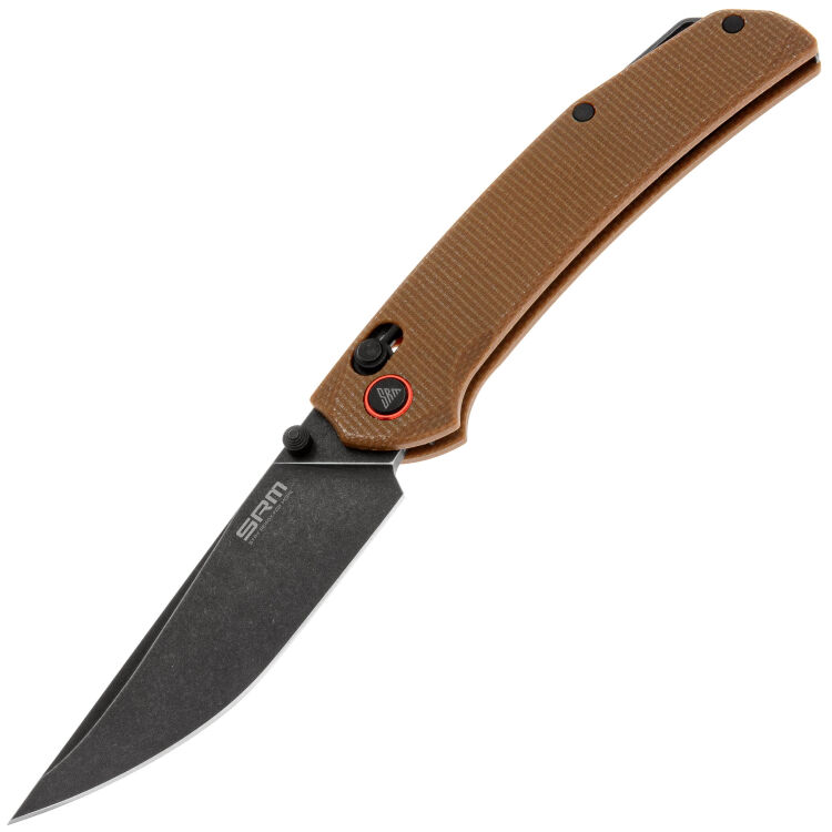 Нож SRM 411L-MN black PVD сталь 14C28N рукоять Brown Micarta