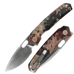 Нож Vosteed Psyop satin сталь Elmax рукоять Canvas Rag Burl Red Micarta