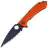 Нож Daggerr Resident DL blackwash serrated сталь D2 рукоять Orange G10