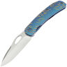 Нож WE Knife Inmate satin сталь CPM-20CV рукоять Blue Titanium/Golden Raindrops (WE23096B-3)