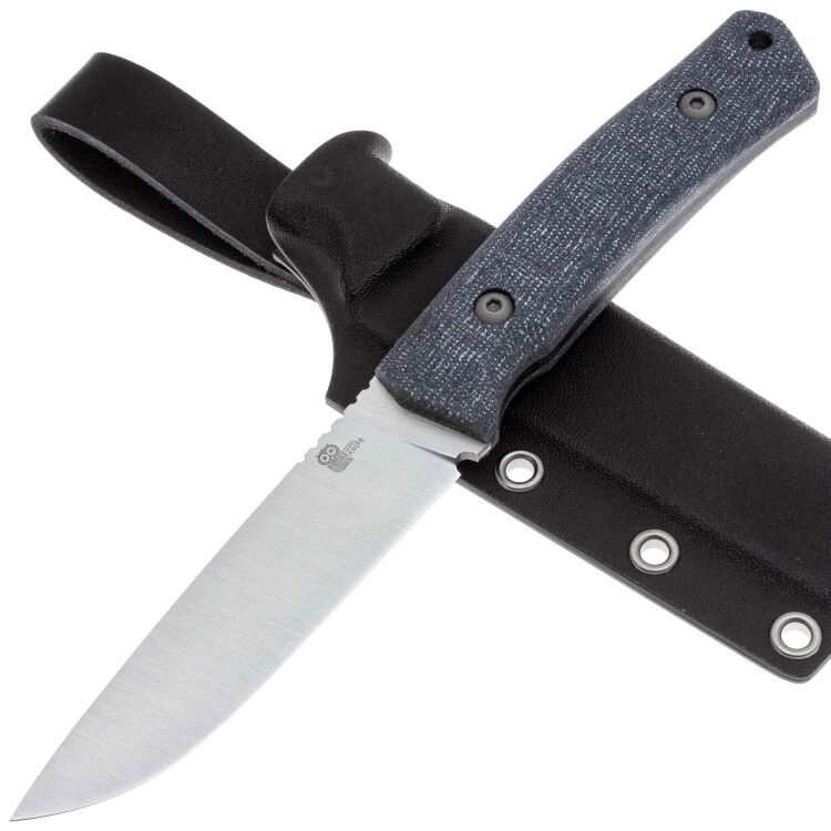 Нож Owl Knife Barn-S сталь JM390 рукоять микарта Джинс серая