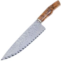 Нож кухонный Xin Cutlery Chef сталь Damascus рукоять Spalted Maple Burl Wood/Brass (XC130)