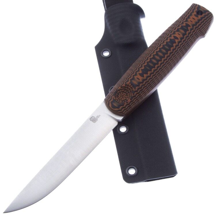 Нож Owl Knife North сталь N690 рукоять Сучок черно-оранжевый G10
