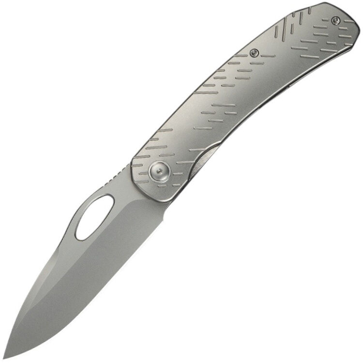 Нож WE Knife Inmate stonewash сталь CPM-20CV рукоять Gray Titanium/Raindrops (WE23096B-1)
