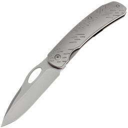 Нож WE Knife Inmate stonewash сталь CPM-20CV рукоять Gray Titanium/Raindrops (WE23096B-1)