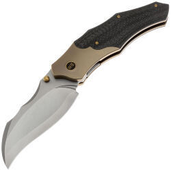 Нож WE Knife Orc Boss stonewash сталь CPM-20CV рукоять Champagne Ti/Twill CF (WE24042-2)