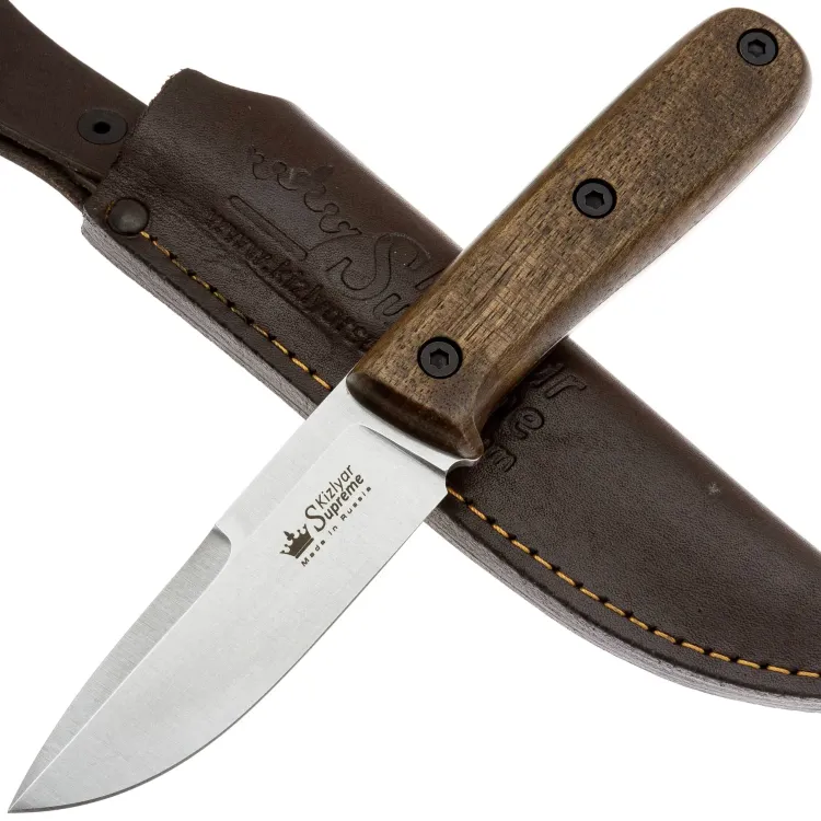Нож Kizlyar Supreme Colada сталь AUS-10Co Stonewash рукоять орех