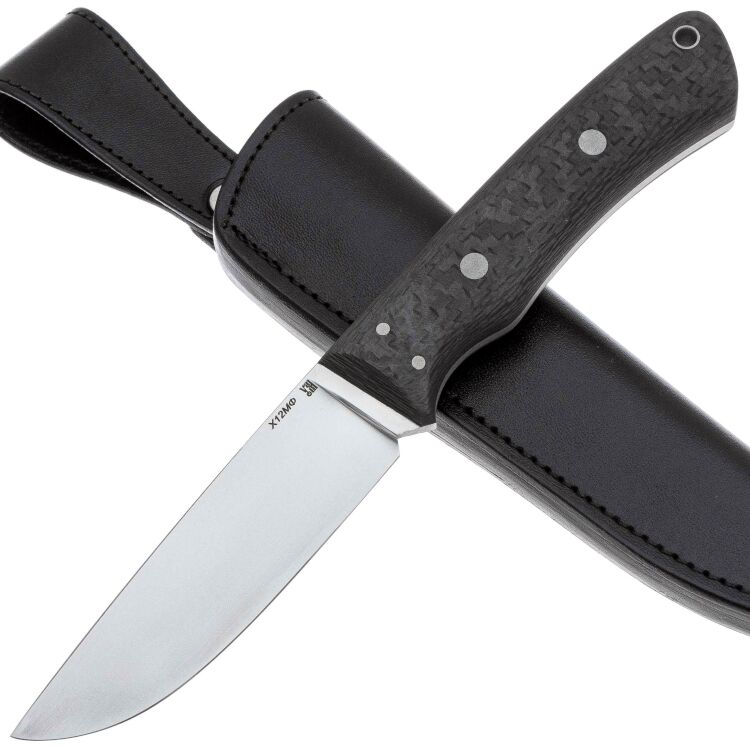 Нож Перо сталь Х12МФ рукоять карбон (Ульданов Д.Ф.)