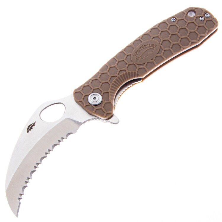 Нож Honey Badger Claw L serrated сталь 8Cr13MoV рукоять Tan FRN