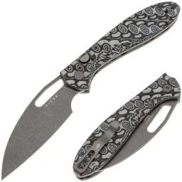 Нож Kizer Masu gray PVD сталь 14C28N рукоять Vortex pattern micarta Нож Kizer Masu gray PVD сталь 14C28N рукоять Vortex pattern micarta