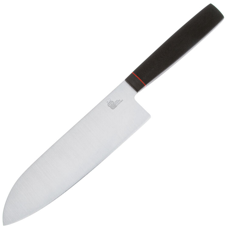 Нож кухонный Owl Knife Сантоку SA180 сталь N690 рукоять черная G10