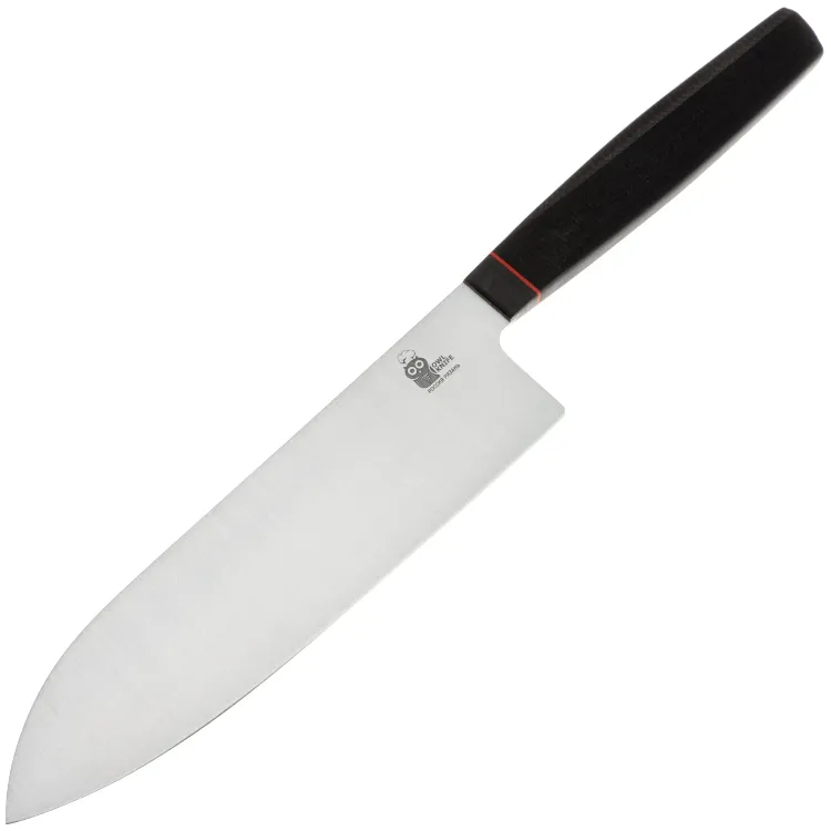 Нож кухонный Owl Knife Сантоку SA180 сталь N690 рукоять черная G10