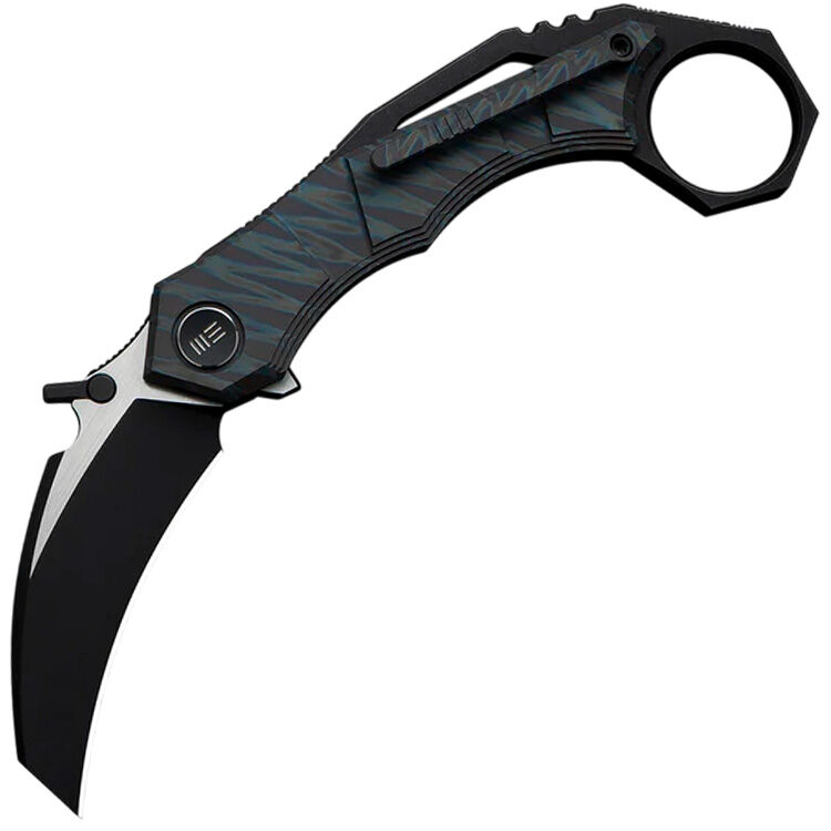Нож WE Knife Tayra blackwash сталь M390 рукоять Tiger Stripe Flamed Titanium (WE24069-4)