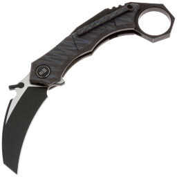 Нож WE Knife Tayra blackwash сталь M390 рукоять Tiger Stripe Flamed Titanium (WE24069-4)