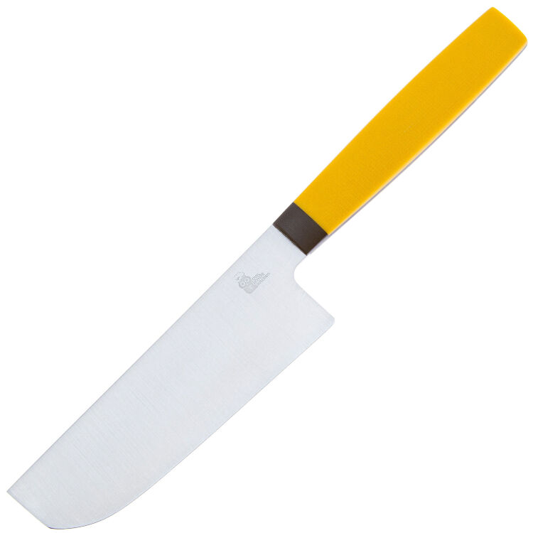 Нож кухонный Owl Knife мини Накири NA110 сталь N690 рукоять желтый G10