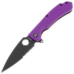 Нож Daggerr Resident DL blackwash serrated сталь 8Cr14MoV рукоять Purple FRN