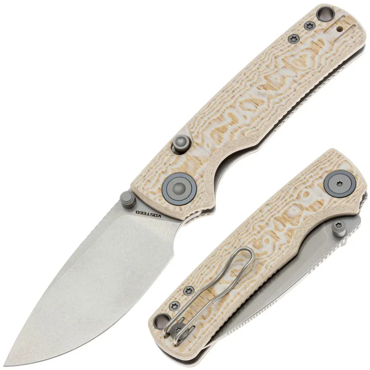 Нож Vosteed Porcupine stonewash сталь 14C28N рукоять Drift Bamboo Micarta
