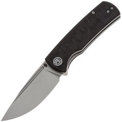 Нож Petrified Fish Beluga Mini sandblast сталь 14C28N рукоять Carbon Fiber