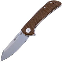 Нож Sencut Fritch stonewash сталь 9Cr18MoV рукоять Dark Brown Matrix Micarta (S22014-3)