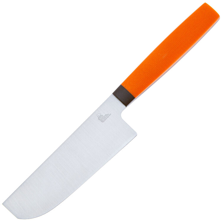 Нож кухонный Owl Knife мини Накири NA110 сталь N690 рукоять оранжевый G10
