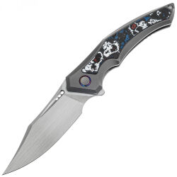 Нож WE Knife Orpheus satin сталь 20CV рукоять Gray Ti/Nebula FatCarbon (WE23009-4)