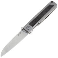 Нож Mr.Blade Style stonewashed сталь N690 рукоять Grey Titanium/Carbon Fiber