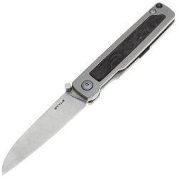 Нож Mr.Blade Style stonewashed сталь N690 рукоять Grey Titanium/Carbon Fiber
