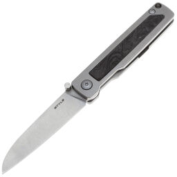 Нож Mr.Blade Style stonewashed сталь N690 рукоять Grey Titanium/Carbon Fiber