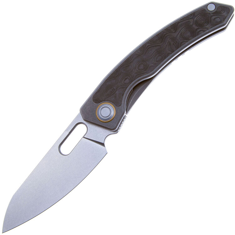 Нож Maxace Black Mirror Bronze stonewash сталь M390 рукоять Ti/Carbon Fiber