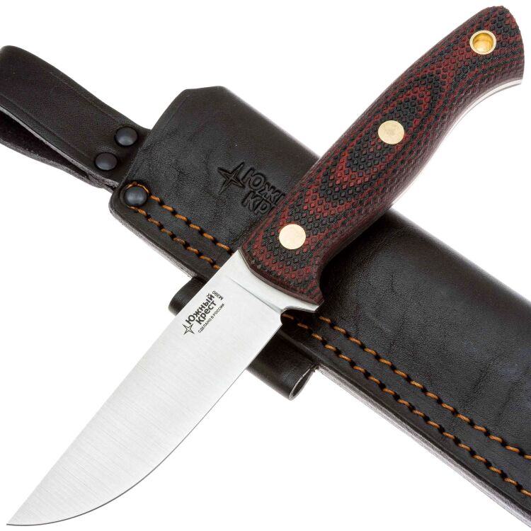 Нож Южный Крест Fang L сталь М390 рукоять микарта красно-черная (252.1354)